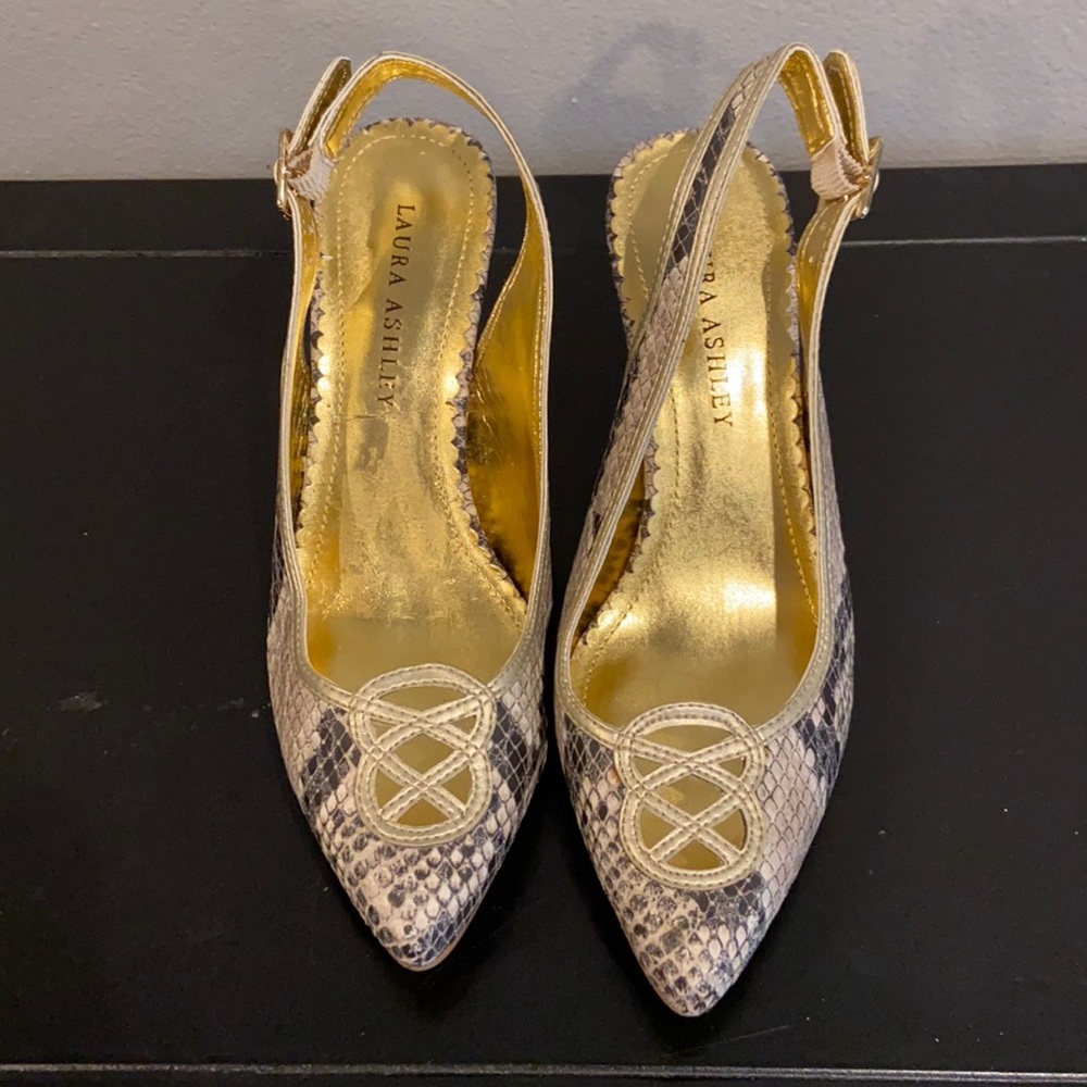 Snakeskin and Gold Heels